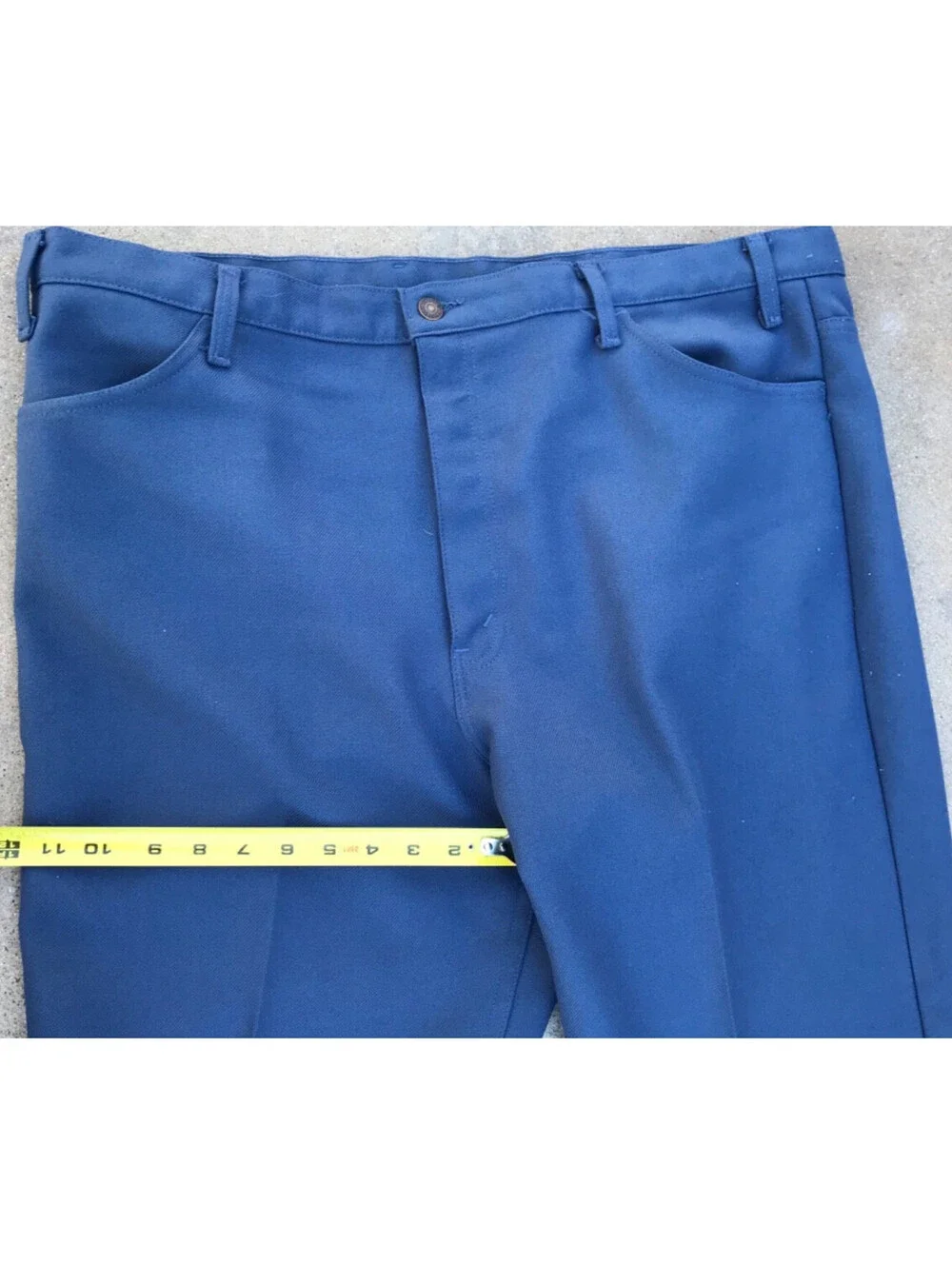 Vintage 60s/70s Big E Black Tab Levi’s Sta-Prest Pants 44x30 Made USA Lite Blue